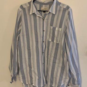 Women's pinstripe linen top